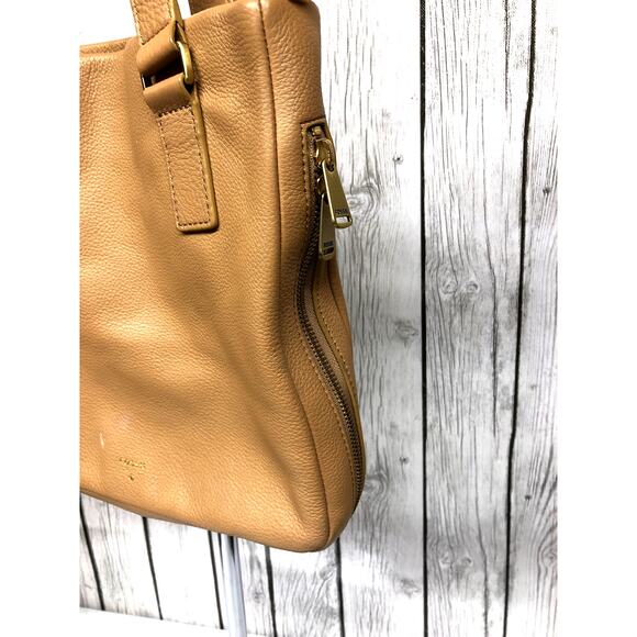 Fossil beige Leather Expandable Shoulder Bag - Picture 3 of 6